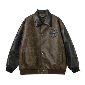 Chrome Hearts Baseball Flight Leather Jacket